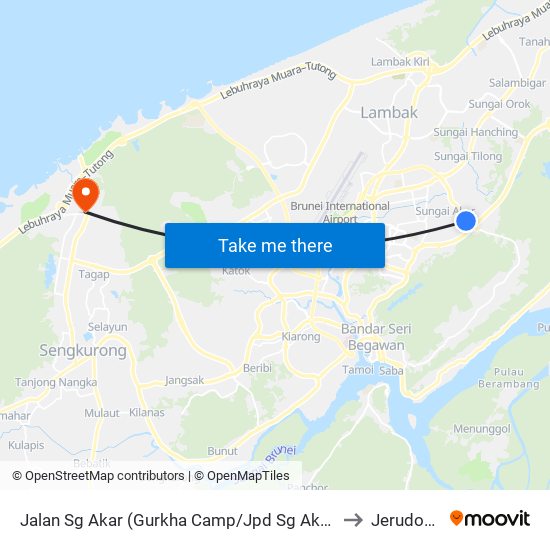 Jalan Sg Akar (Gurkha Camp/Jpd Sg Akar) to Jerudong map