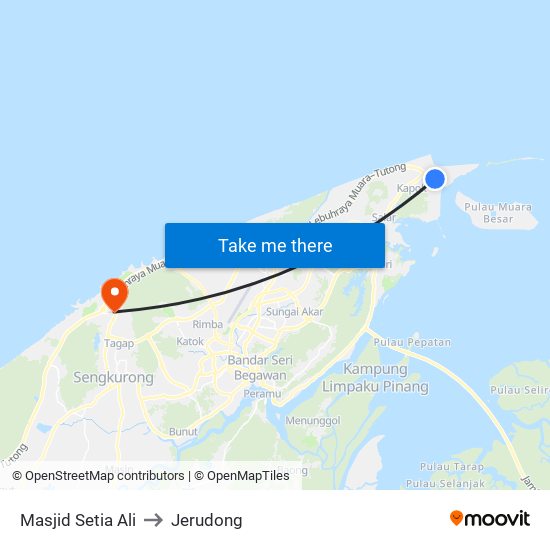 Masjid Setia Ali to Jerudong map