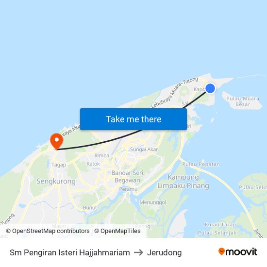 Sm Pengiran Isteri Hajjahmariam to Jerudong map