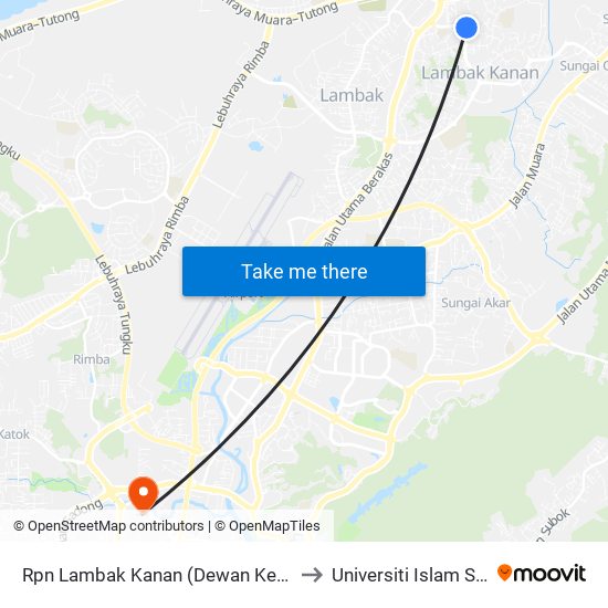 Rpn Lambak Kanan (Dewan Kemasyarakatan @ Jln 77) to Universiti Islam Sultan Sharif Ali map