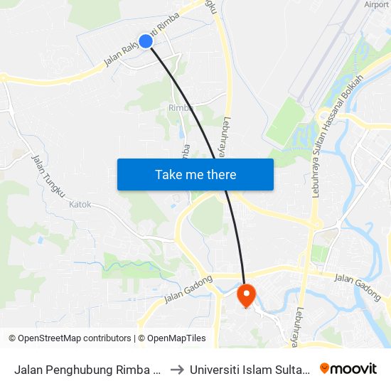 Jalan Penghubung Rimba (Spg 51/82) to Universiti Islam Sultan Sharif Ali map