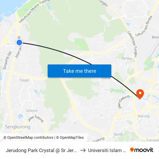Jerudong Park Crystal @ Sr Jerudong/Masjid Al Ameerah to Universiti Islam Sultan Sharif Ali map