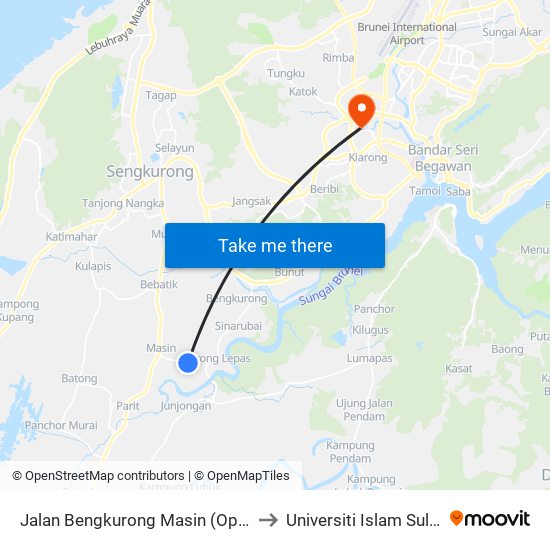 Jalan Bengkurong Masin (Opp Ideal Multifeed) to Universiti Islam Sultan Sharif Ali map