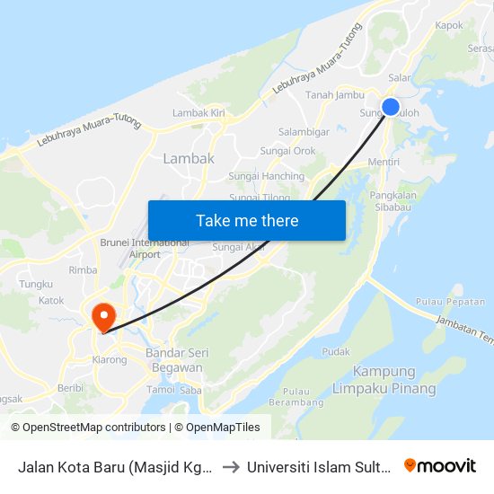 Jalan Kota Baru (Masjid Kg Sungai Buloh) to Universiti Islam Sultan Sharif Ali map