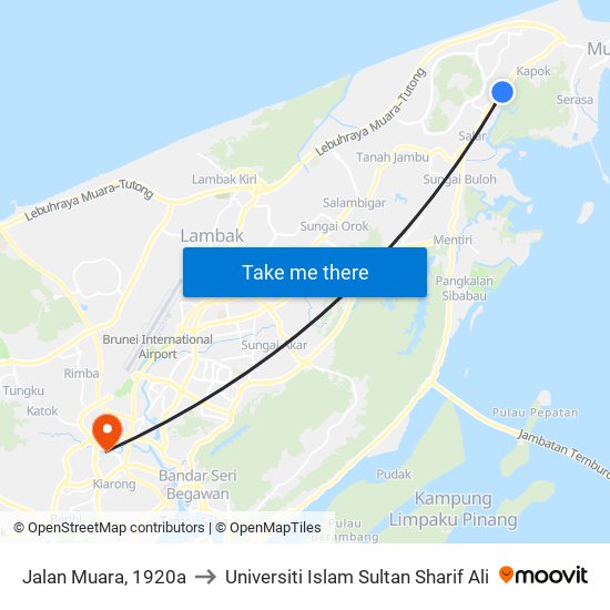 Jalan Muara, 1920a to Universiti Islam Sultan Sharif Ali map