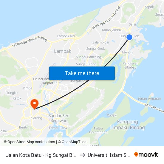 Jalan Kota Batu - Kg Sungai Buloh (J. Batu Marang) to Universiti Islam Sultan Sharif Ali map