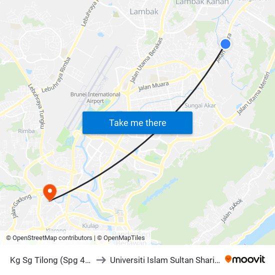 Kg Sg Tilong (Spg 427) to Universiti Islam Sultan Sharif Ali map