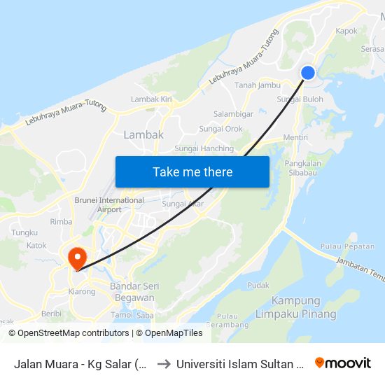 Jalan Muara - Kg Salar (Spg 606) to Universiti Islam Sultan Sharif Ali map