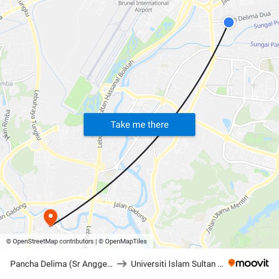 Pancha Delima (Sr Anggerek Desa) to Universiti Islam Sultan Sharif Ali map