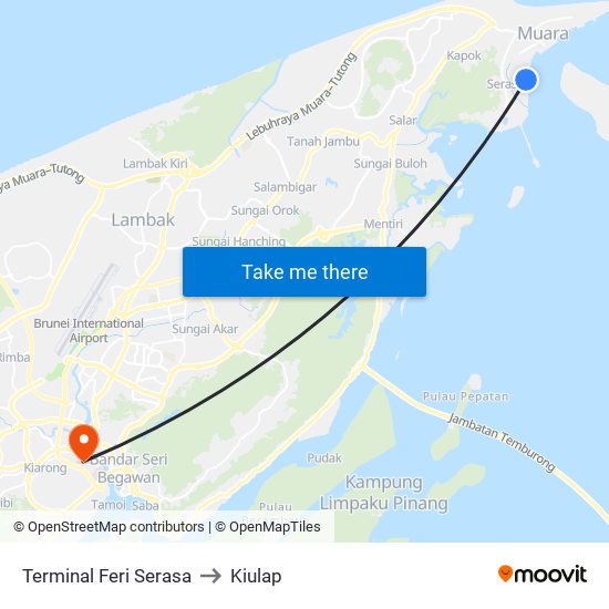 Terminal Feri Serasa to Kiulap map