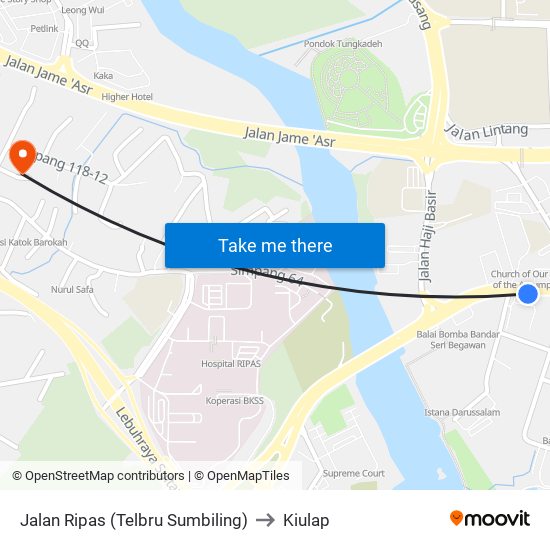 Jalan Ripas (Telbru Sumbiling) to Kiulap map