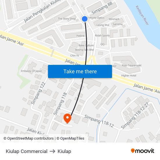 Kiulap Commercial to Kiulap map