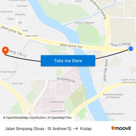 Jalan Simpang (Soas - St Andrew'S) to Kiulap map