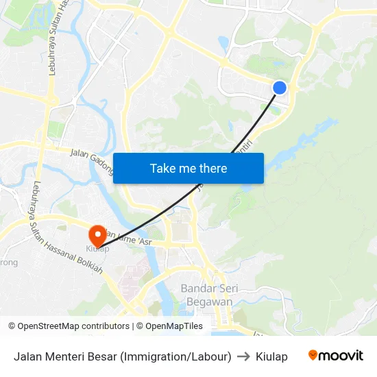 Jalan Menteri Besar (Immigration/Labour) to Kiulap map
