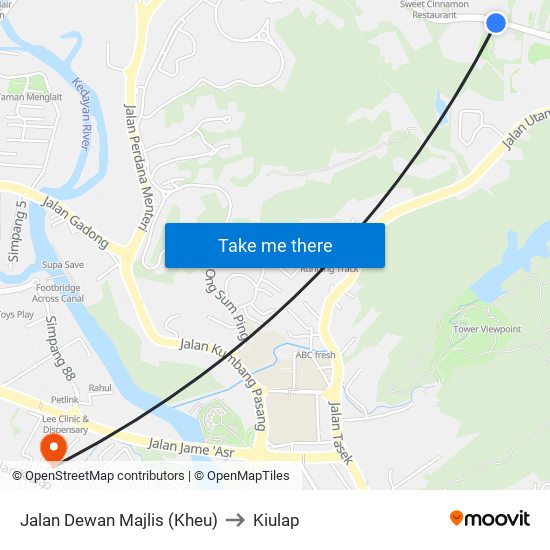 Jalan Dewan Majlis (Kheu) to Kiulap map