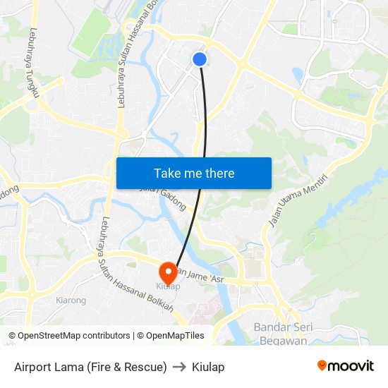 Airport Lama (Fire & Rescue) to Kiulap map