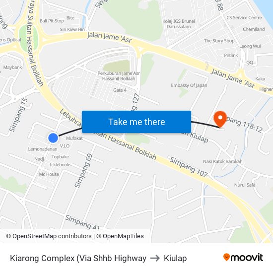 Kiarong Complex (Via Shhb Highway to Kiulap map