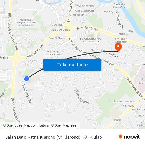 Jalan Dato Ratna Kiarong (Sr Kiarong) to Kiulap map