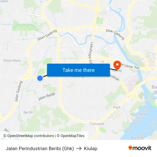 Jalan Perindustrian Beribi (Ghk) to Kiulap map
