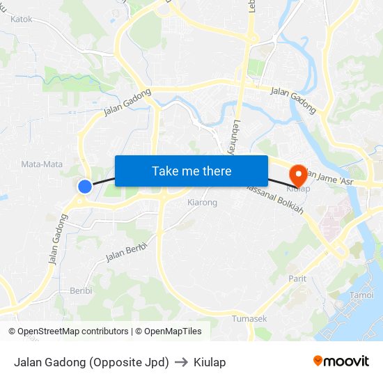 Jalan Gadong (Opposite Jpd) to Kiulap map