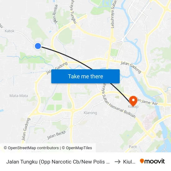 Jalan Tungku (Opp Narcotic Cb/New Polis Hq) to Kiulap map