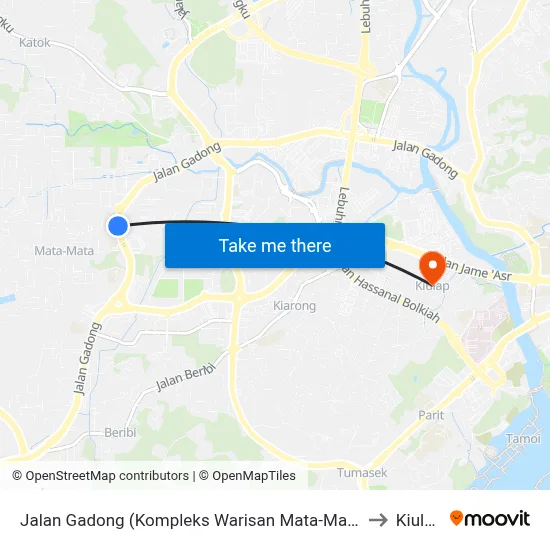 Jalan Gadong (Kompleks Warisan Mata-Mata) to Kiulap map