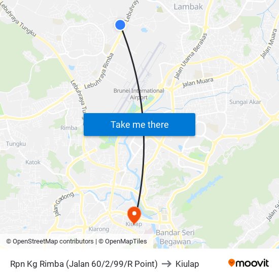 Rpn  Kg Rimba (Jalan 60/2/99/R Point) to Kiulap map