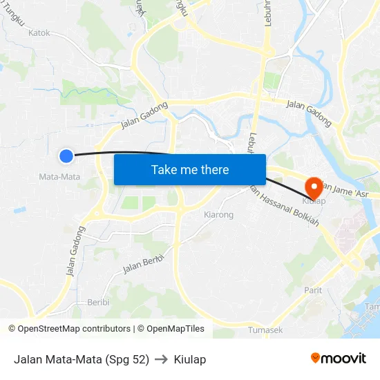 Jalan Mata-Mata (Spg 52) to Kiulap map