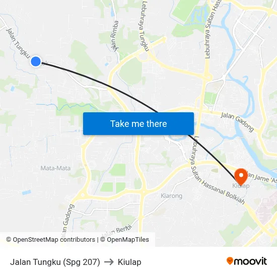 Jalan Tungku (Spg 207) to Kiulap map