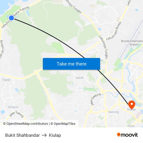 Bukit Shahbandar to Kiulap map