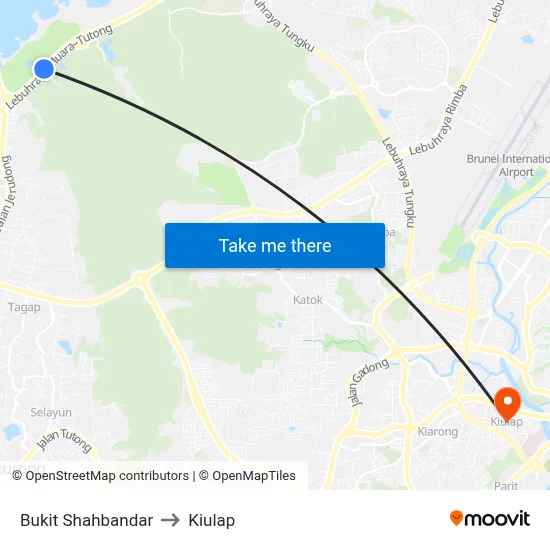 Bukit Shahbandar to Kiulap map