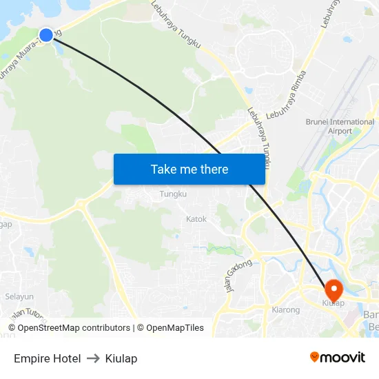 Empire Hotel to Kiulap map