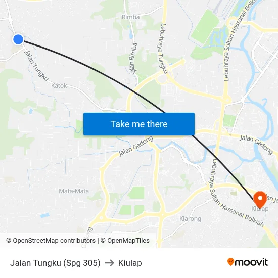 Jalan Tungku (Spg 305) to Kiulap map