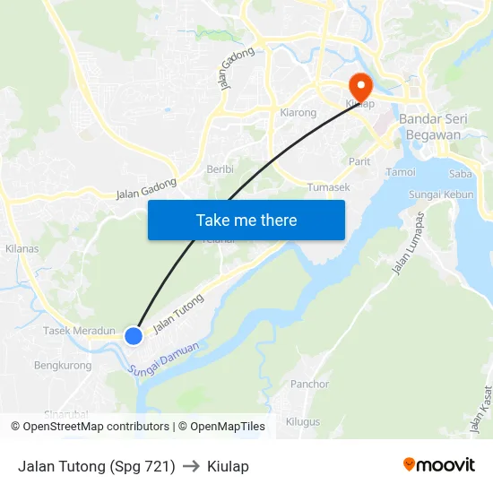 Jalan Tutong (Spg 721) to Kiulap map