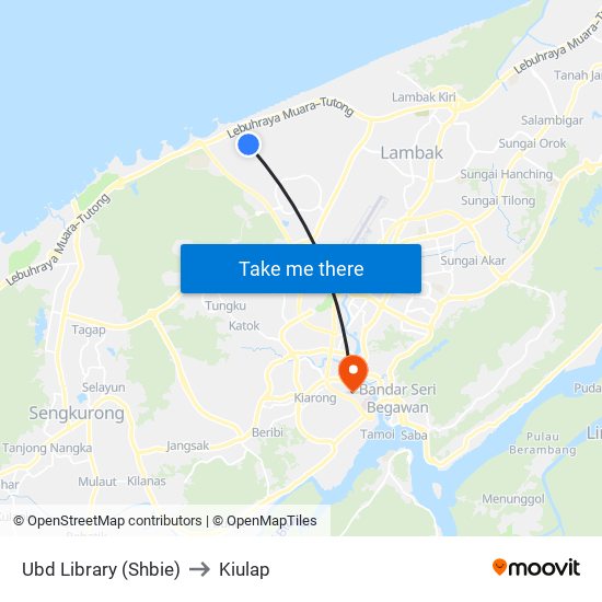 Ubd Library (Shbie) to Kiulap map