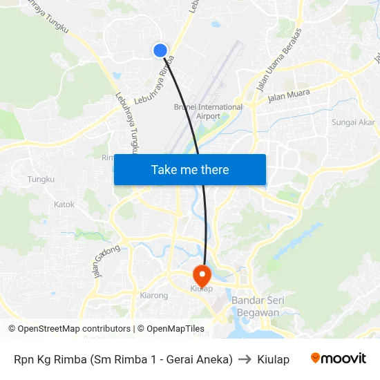 Rpn Kg Rimba (Sm Rimba 1 - Gerai Aneka) to Kiulap map