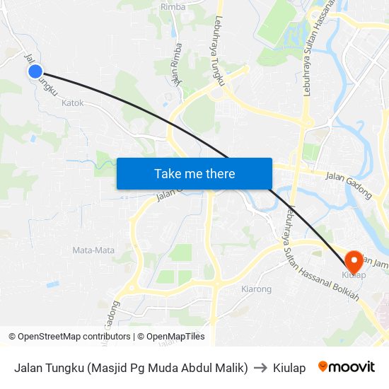 Jalan Tungku (Masjid Pg Muda Abdul Malik) to Kiulap map