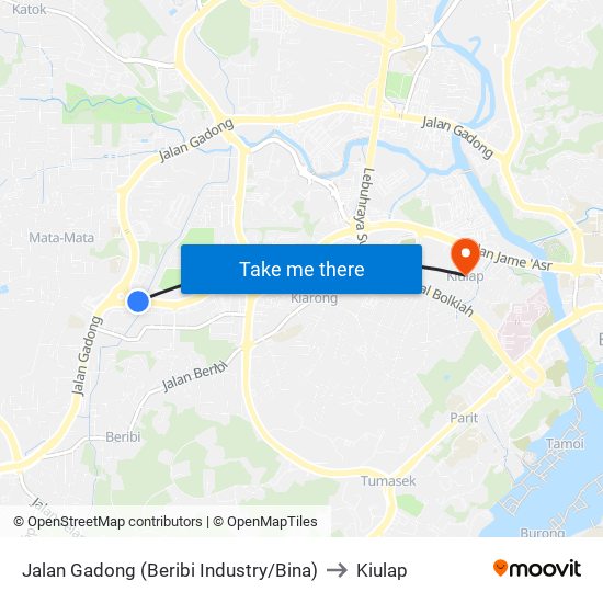 Jalan Gadong (Beribi Industry/Bina) to Kiulap map