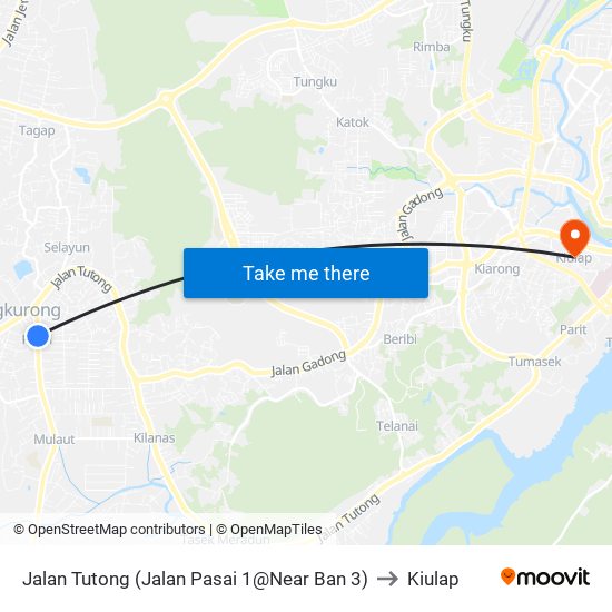 Jalan Tutong (Jalan Pasai 1@Near Ban 3) to Kiulap map