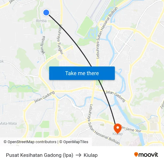 Pusat Kesihatan Gadong (Ipa) to Kiulap map