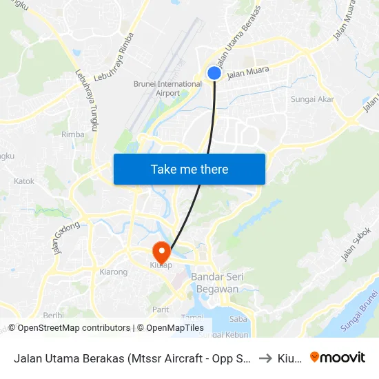Jalan Utama Berakas (Mtssr Aircraft - Opp Sm Berakas) to Kiulap map