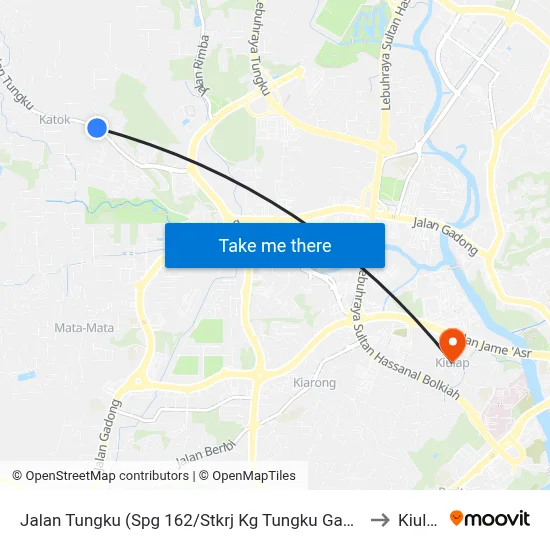 Jalan Tungku (Spg 162/Stkrj Kg Tungku Gadong) to Kiulap map