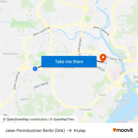 Jalan Perindustrian Beribi (Ghk) to Kiulap map