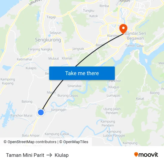 Taman Mini Parit to Kiulap map