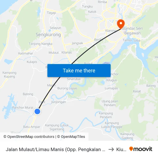 Jalan Mulaut/Limau Manis (Opp. Pengkalan Batu Mosque) to Kiulap map