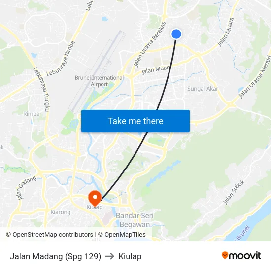 Jalan Madang (Spg 129) to Kiulap map