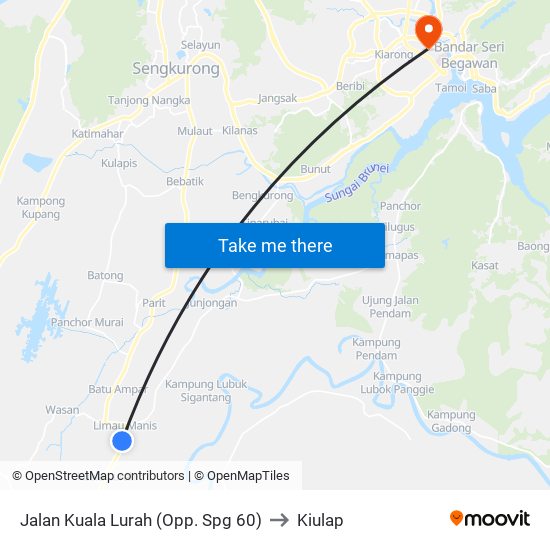 Jalan Kuala Lurah (Opp. Spg 60) to Kiulap map