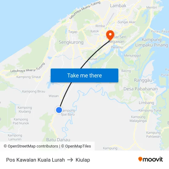 Pos Kawalan Kuala Lurah to Kiulap map