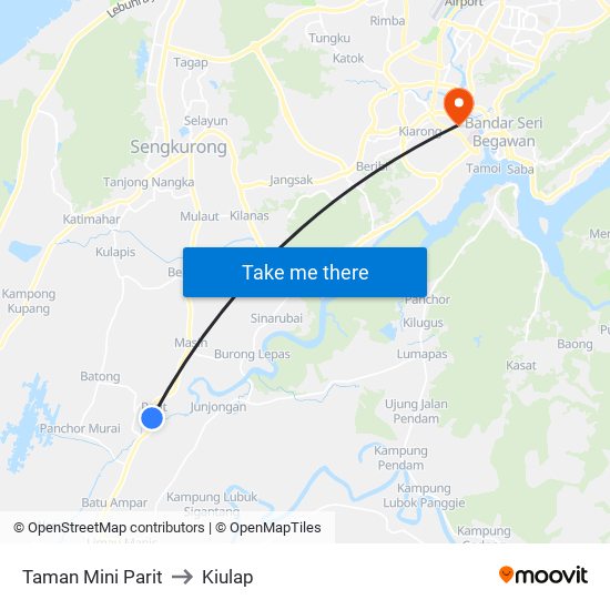 Taman Mini Parit to Kiulap map