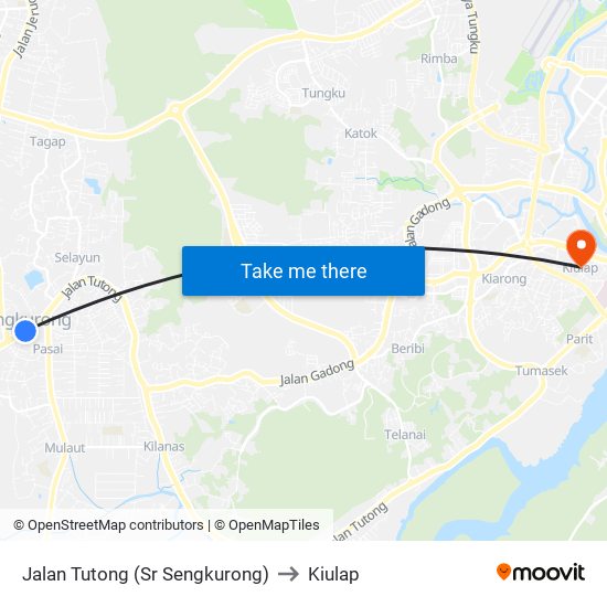 Jalan Tutong (Sr Sengkurong) to Kiulap map